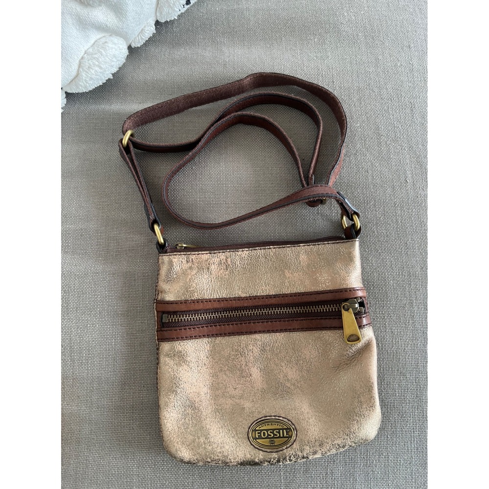 Fossil Crossbody Copper Tone Bag Brass Hardware